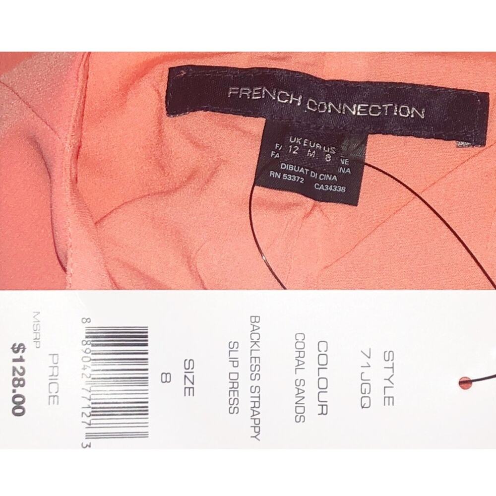 French Connection Coral Backless Strappy Slip Dress Size 10 - Picture 15 of 16